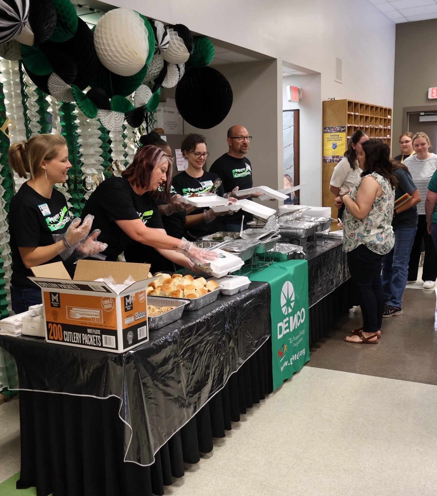 serving lunch to teachers