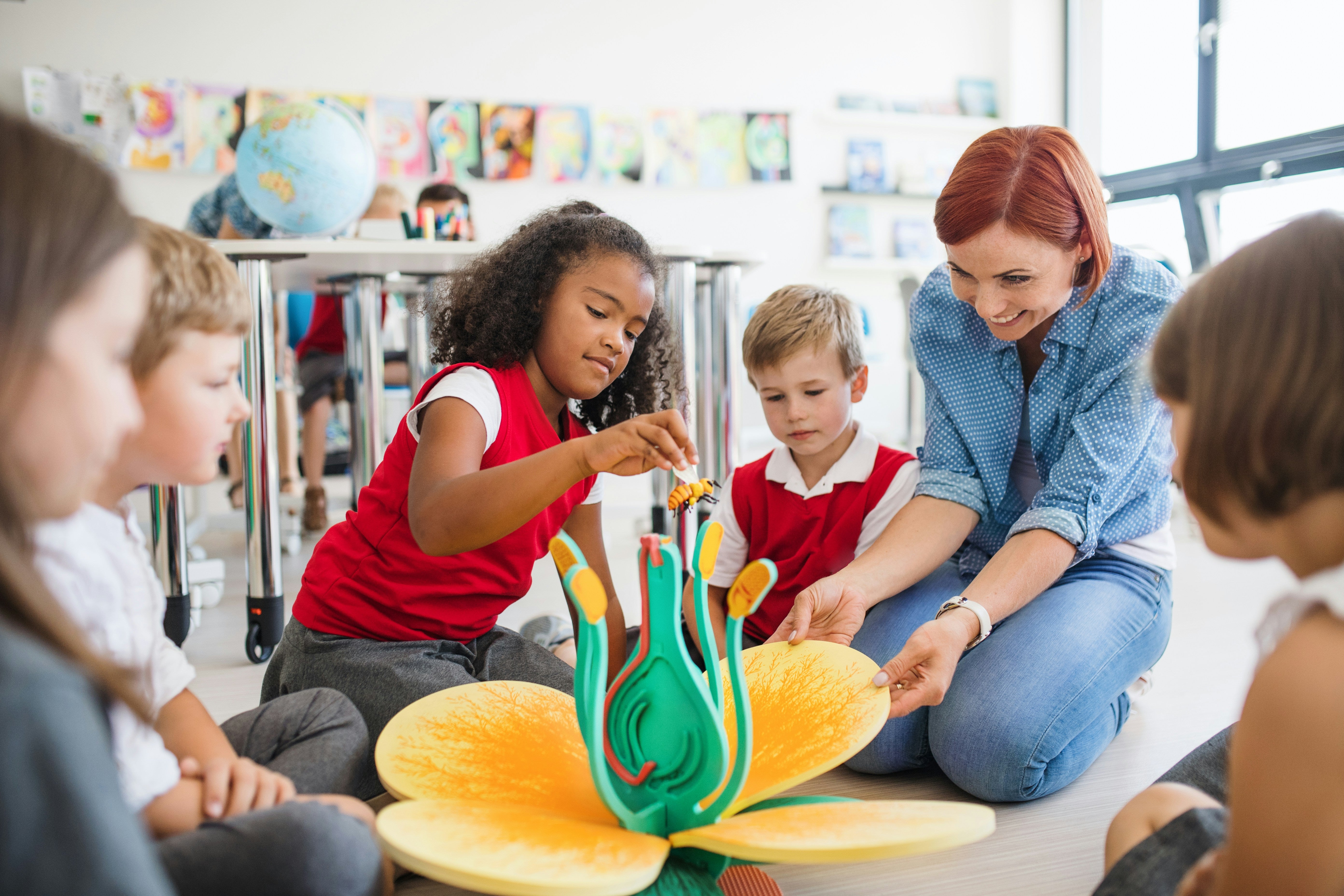 teacher with students