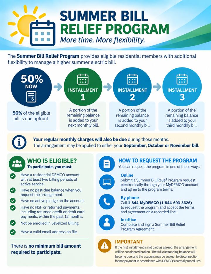Summer Bill Relief Program Flyer